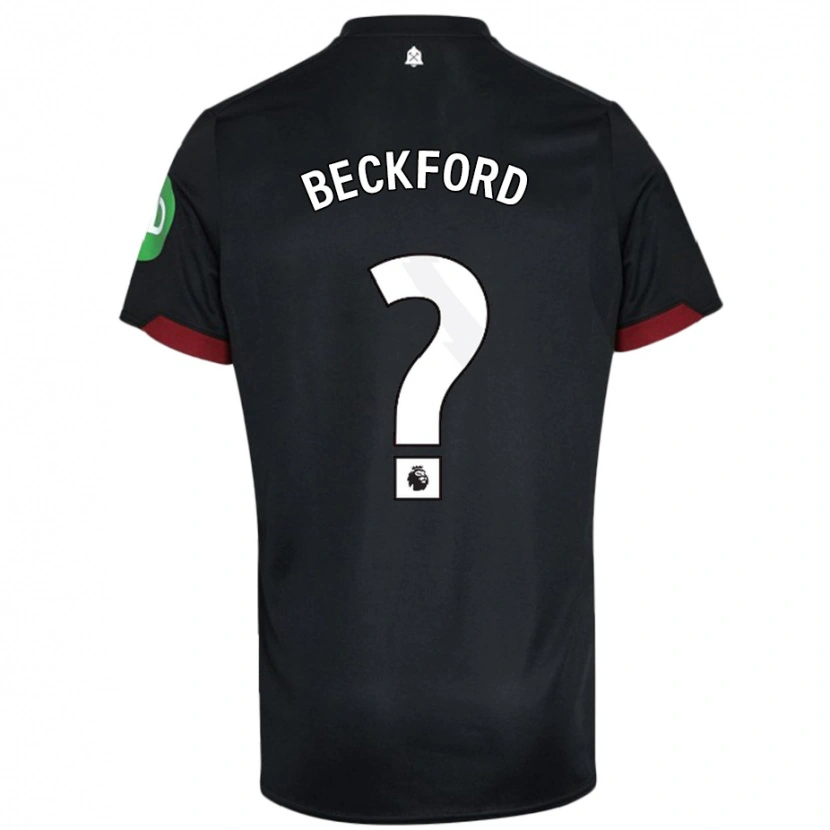 Danxen Kvinder Lewis Beckford #0 Sort Hvid Udebane Spillertrøjer 2024/25 Trøje T-Shirt