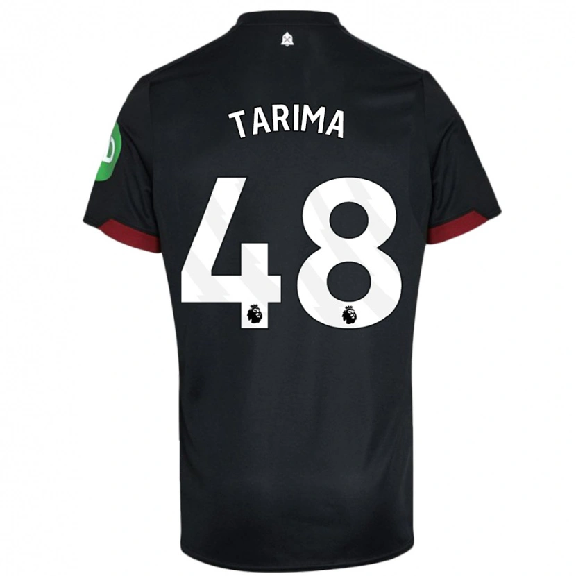 Danxen Kvinder Sean Tarima #48 Sort Hvid Udebane Spillertrøjer 2024/25 Trøje T-Shirt