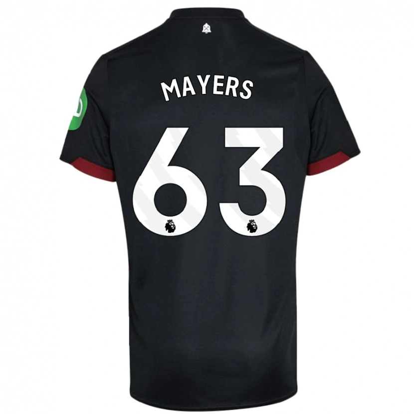 Danxen Kvinder Ezra Mayers #63 Sort Hvid Udebane Spillertrøjer 2024/25 Trøje T-Shirt