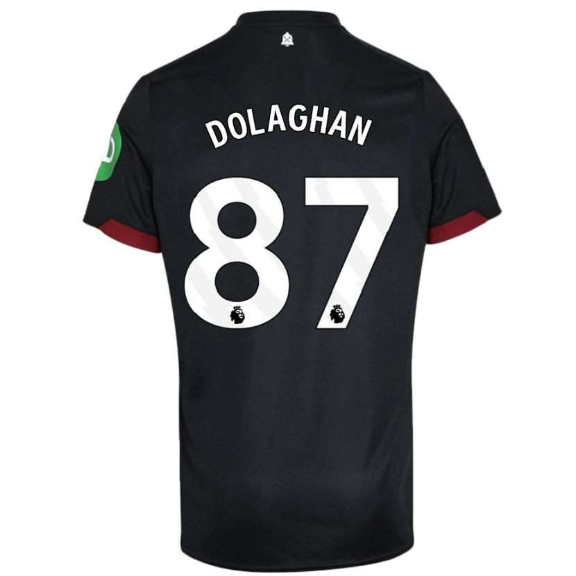 Danxen Kvinder Brad Dolaghan #87 Sort Hvid Udebane Spillertrøjer 2024/25 Trøje T-Shirt