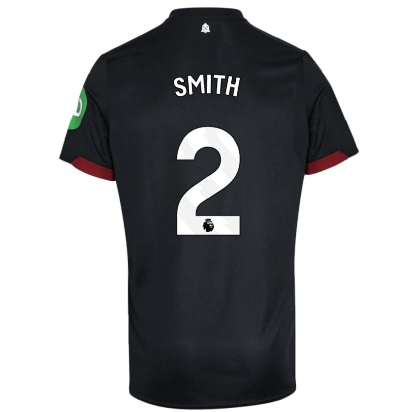 Danxen Kvinder Kirsty Smith #2 Sort Hvid Udebane Spillertrøjer 2024/25 Trøje T-Shirt