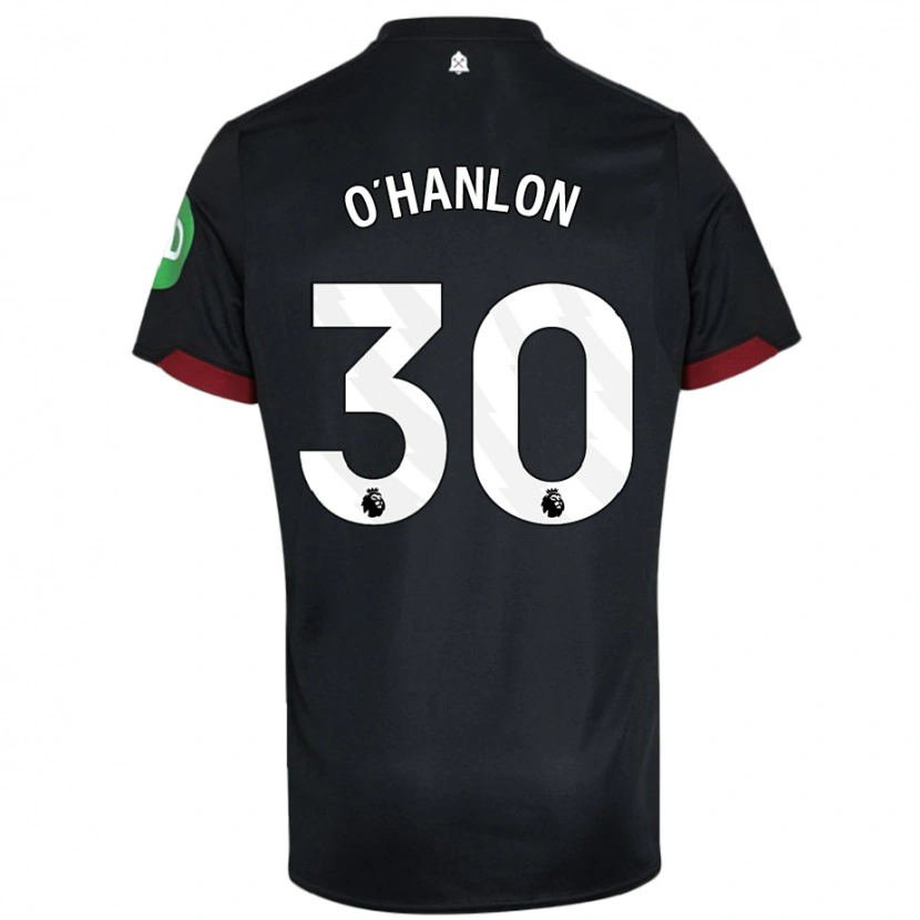 Danxen Kvinder Katie O'hanlon #30 Sort Hvid Udebane Spillertrøjer 2024/25 Trøje T-Shirt
