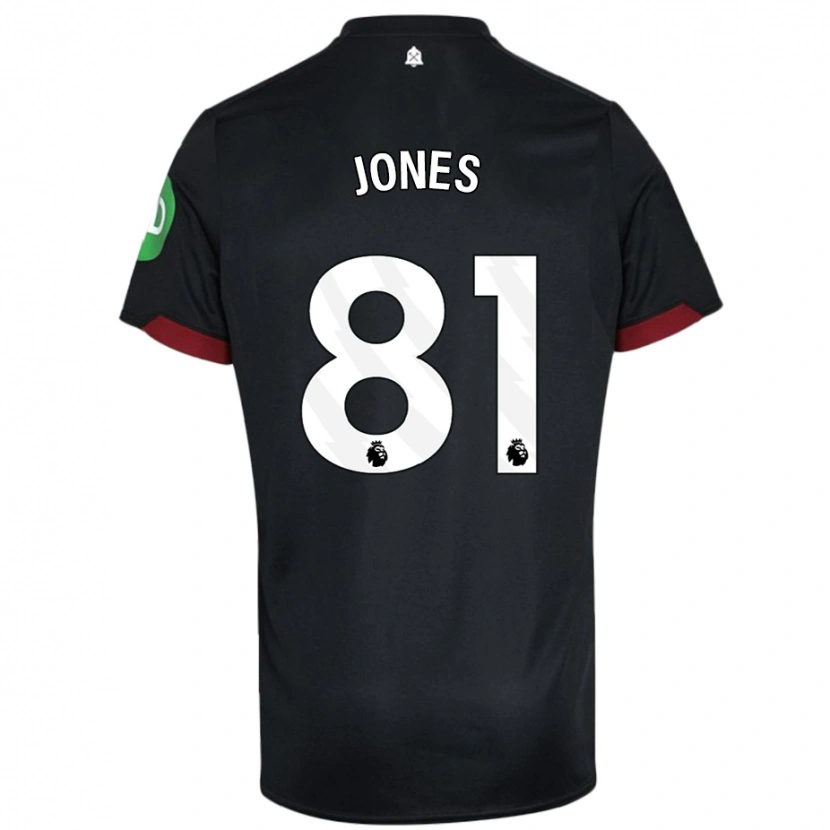 Danxen Kvinder Liam Jones #81 Sort Hvid Udebane Spillertrøjer 2024/25 Trøje T-Shirt
