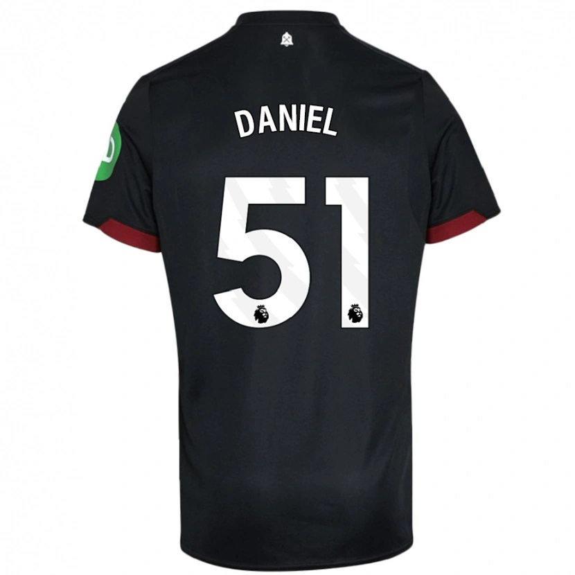 Danxen Kvinder Daniel Chesters #51 Sort Hvid Udebane Spillertrøjer 2024/25 Trøje T-Shirt