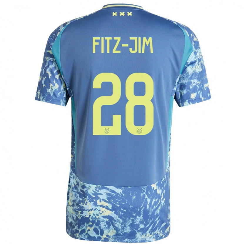 Danxen Kvinder Kian Fitz-Jim #28 Grå Blå Gul Udebane Spillertrøjer 2024/25 Trøje T-Shirt