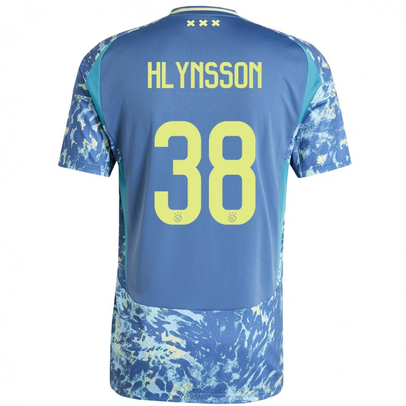 Danxen Kvinder Kristian Hlynsson #38 Grå Blå Gul Udebane Spillertrøjer 2024/25 Trøje T-Shirt