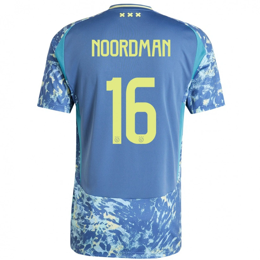 Danxen Kvinder Danique Noordman #16 Grå Blå Gul Udebane Spillertrøjer 2024/25 Trøje T-Shirt