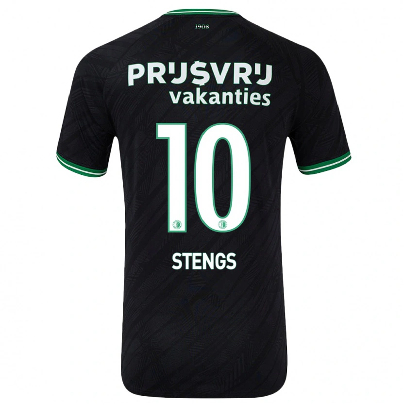 Danxen Kvinder Calvin Stengs #10 Sort Grøn Udebane Spillertrøjer 2024/25 Trøje T-Shirt