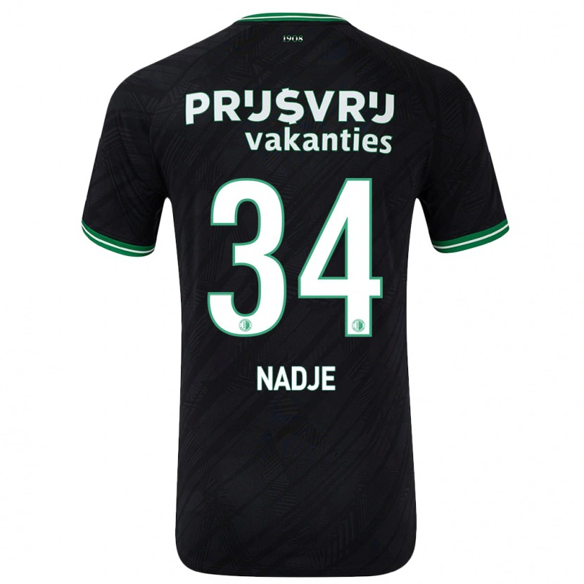 Danxen Kvinder Chris-Kévin Nadje #34 Sort Grøn Udebane Spillertrøjer 2024/25 Trøje T-Shirt