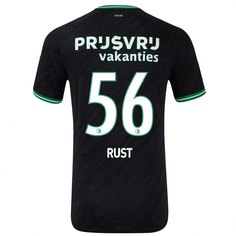 Danxen Kvinder Fabiano Rust #56 Sort Grøn Udebane Spillertrøjer 2024/25 Trøje T-Shirt