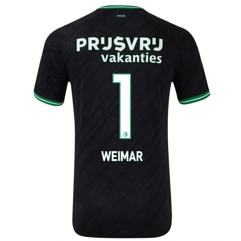 Danxen Kvinder Jacintha Weimar #1 Sort Grøn Udebane Spillertrøjer 2024/25 Trøje T-Shirt