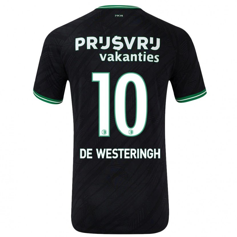 Danxen Kvinder Kirsten Van De Westeringh #10 Sort Grøn Udebane Spillertrøjer 2024/25 Trøje T-Shirt