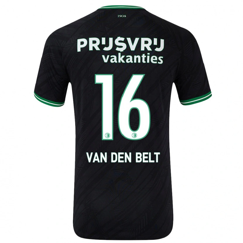 Danxen Kvinder Thomas Van Den Belt #16 Sort Grøn Udebane Spillertrøjer 2024/25 Trøje T-Shirt