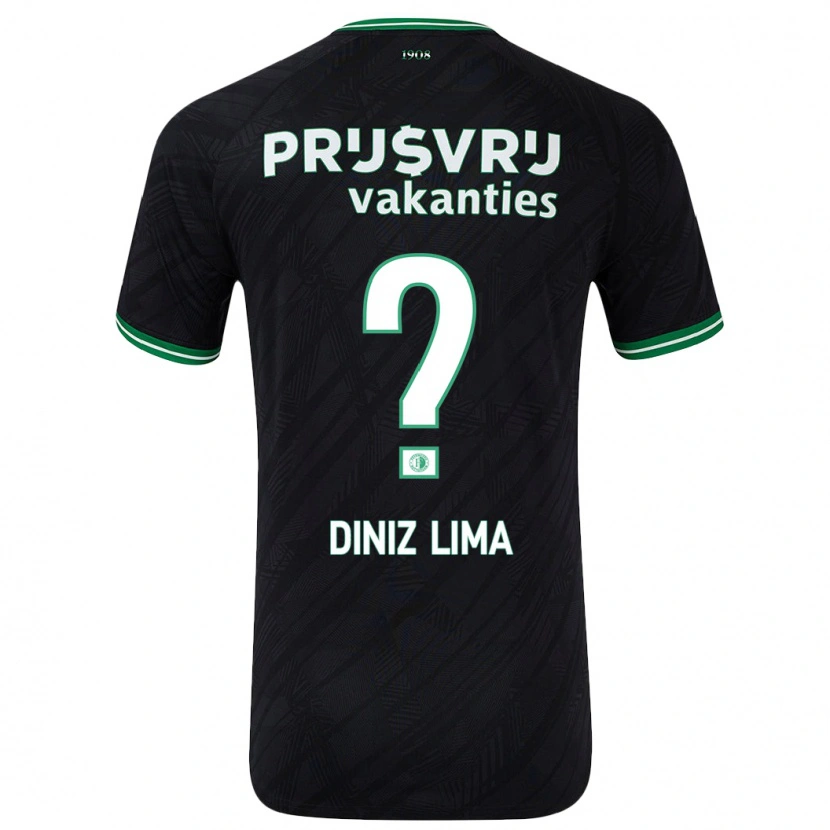 Danxen Kvinder Lucas Diniz Lima #0 Sort Grøn Udebane Spillertrøjer 2024/25 Trøje T-Shirt