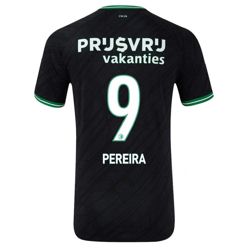 Danxen Kvinder Danilo Pereira #9 Sort Grøn Udebane Spillertrøjer 2024/25 Trøje T-Shirt