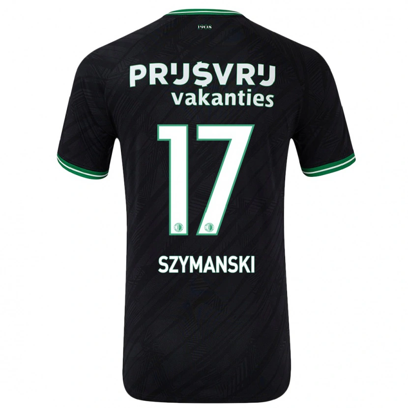 Danxen Kvinder Sebastian Szymanski #17 Sort Grøn Udebane Spillertrøjer 2024/25 Trøje T-Shirt