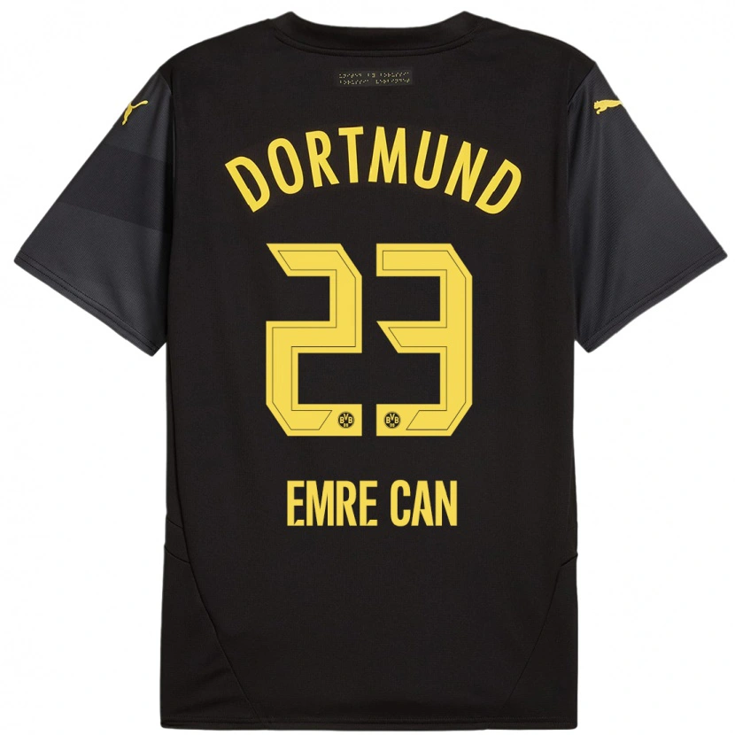 Danxen Kvinder Emre Can #23 Sort Gul Udebane Spillertrøjer 2024/25 Trøje T-Shirt