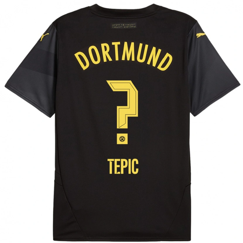 Danxen Kvinder Lyon Tepic #0 Sort Gul Udebane Spillertrøjer 2024/25 Trøje T-Shirt