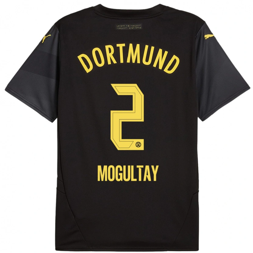 Danxen Kvinder Baran Mogultay #2 Sort Gul Udebane Spillertrøjer 2024/25 Trøje T-Shirt
