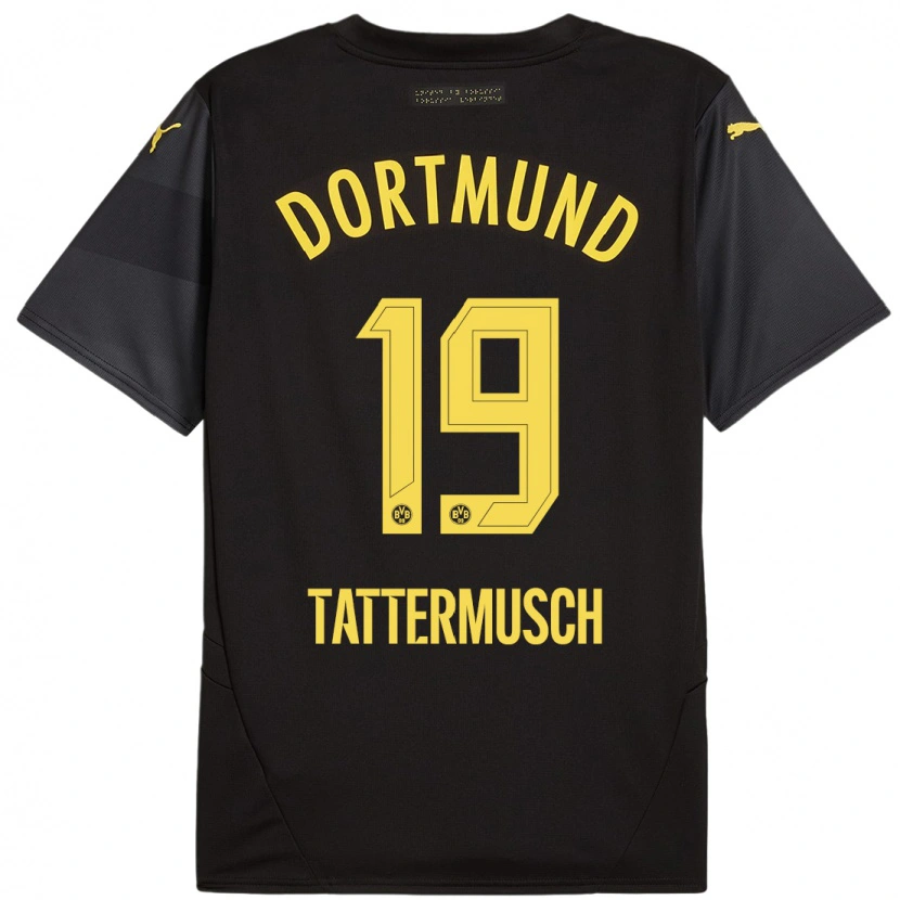 Danxen Kvinder Ted Tattermusch #19 Sort Gul Udebane Spillertrøjer 2024/25 Trøje T-Shirt