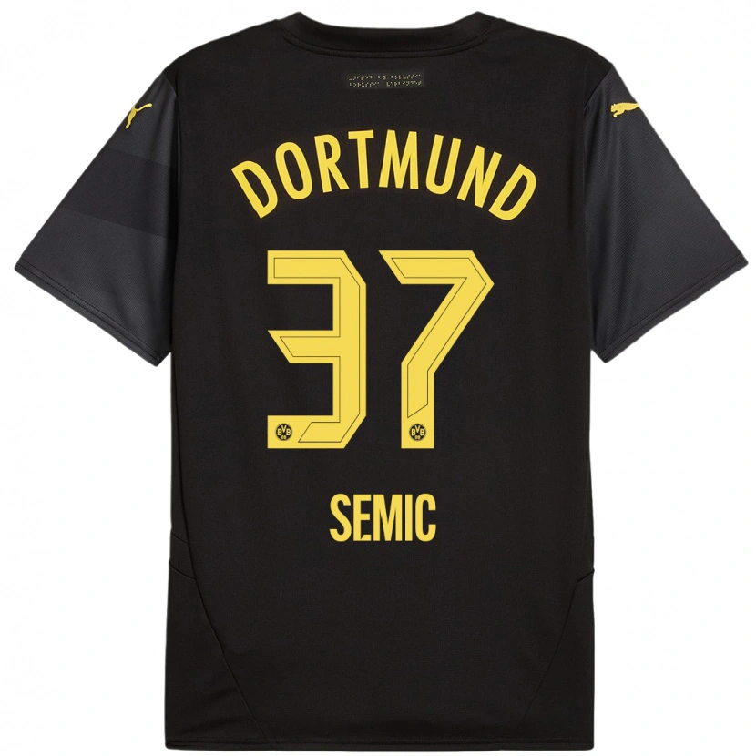Danxen Kvinder Lion Semic #37 Sort Gul Udebane Spillertrøjer 2024/25 Trøje T-Shirt