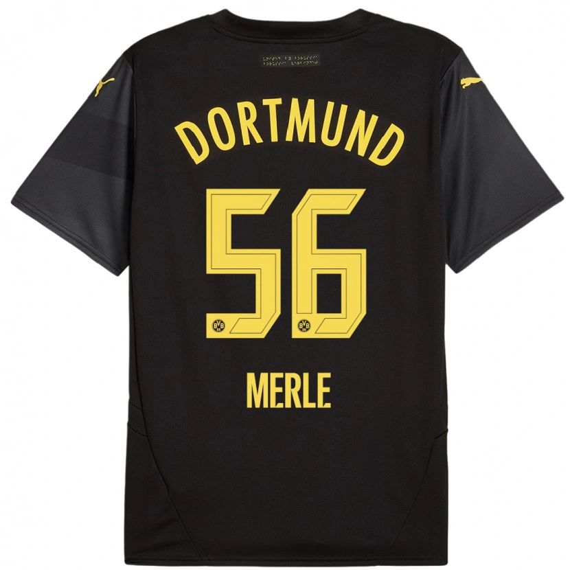 Danxen Kvinder Albers Merle #56 Sort Gul Udebane Spillertrøjer 2024/25 Trøje T-Shirt