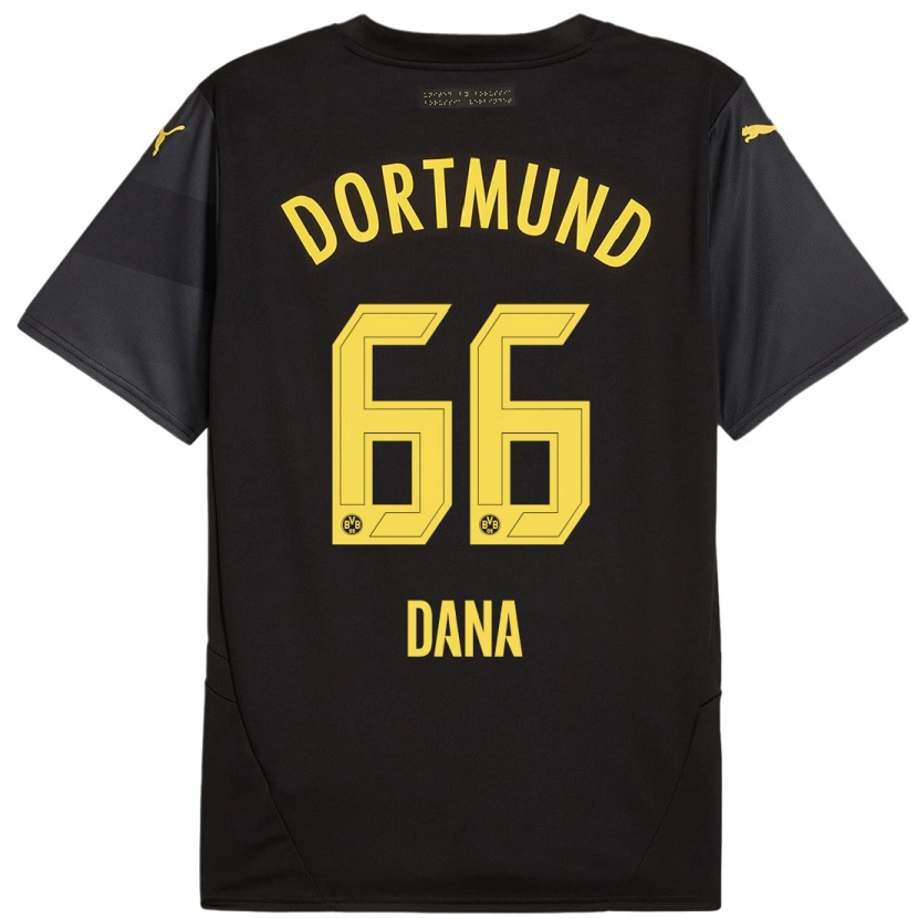 Danxen Kvinder Bleckmann Dana #66 Sort Gul Udebane Spillertrøjer 2024/25 Trøje T-Shirt