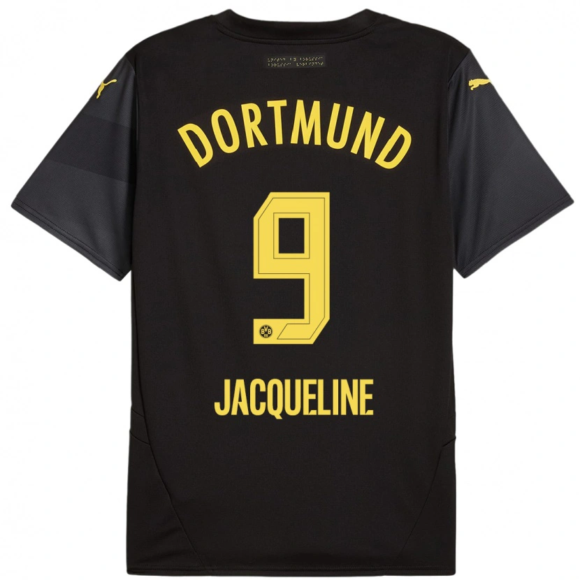 Danxen Kvinder Moreno Jacqueline #9 Sort Gul Udebane Spillertrøjer 2024/25 Trøje T-Shirt