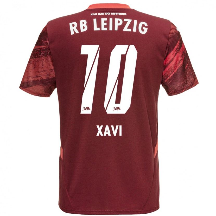 Danxen Kvinder Xavi Simons #10 Bourgogne Udebane Spillertrøjer 2024/25 Trøje T-Shirt