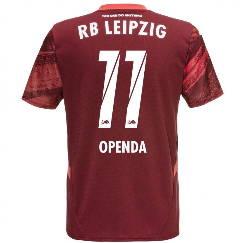 Danxen Kvinder Loïs Openda #11 Bourgogne Udebane Spillertrøjer 2024/25 Trøje T-Shirt