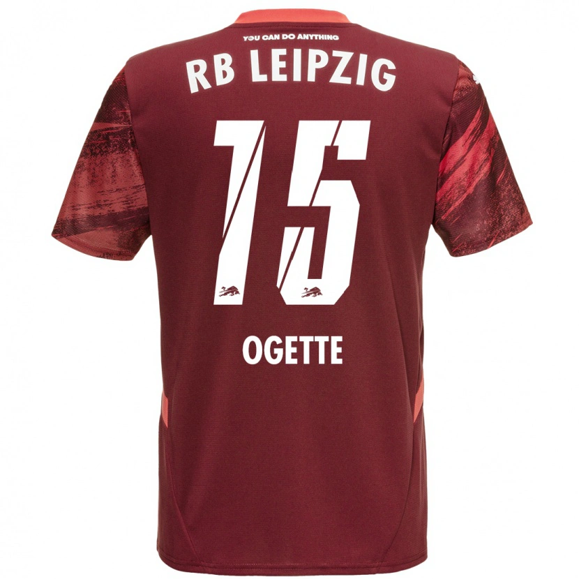 Danxen Kvinder Israel Ogette #15 Bourgogne Udebane Spillertrøjer 2024/25 Trøje T-Shirt