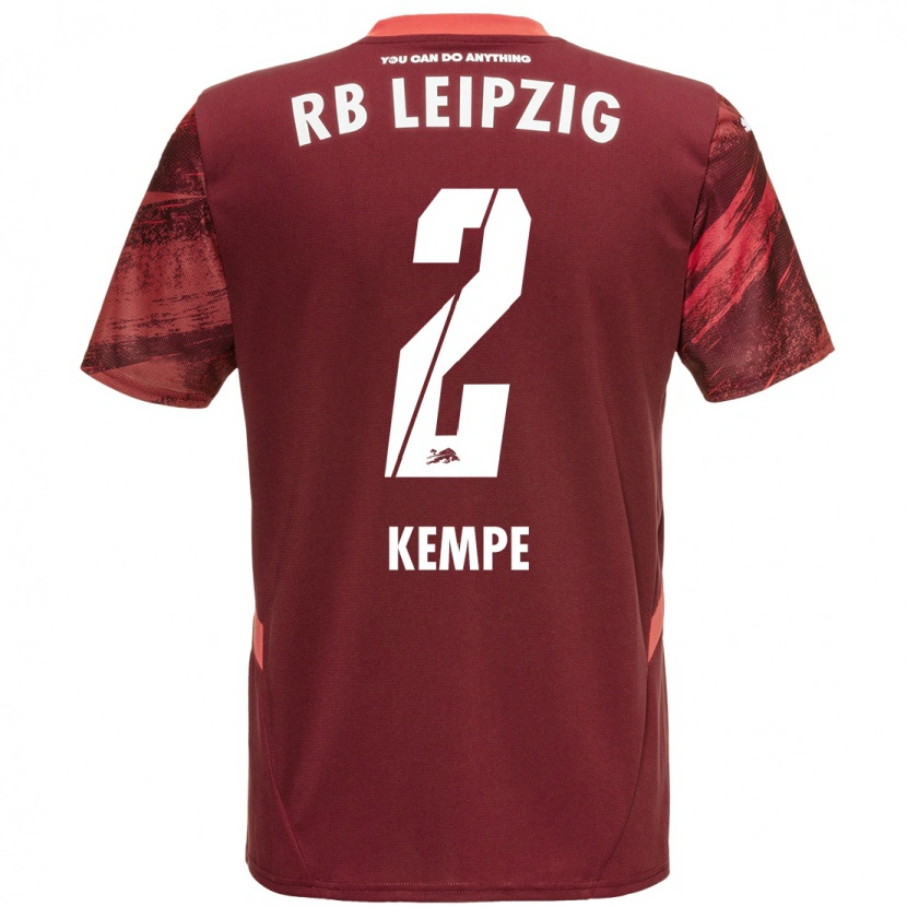 Danxen Kvinder Frederike Kempe #2 Bourgogne Udebane Spillertrøjer 2024/25 Trøje T-Shirt