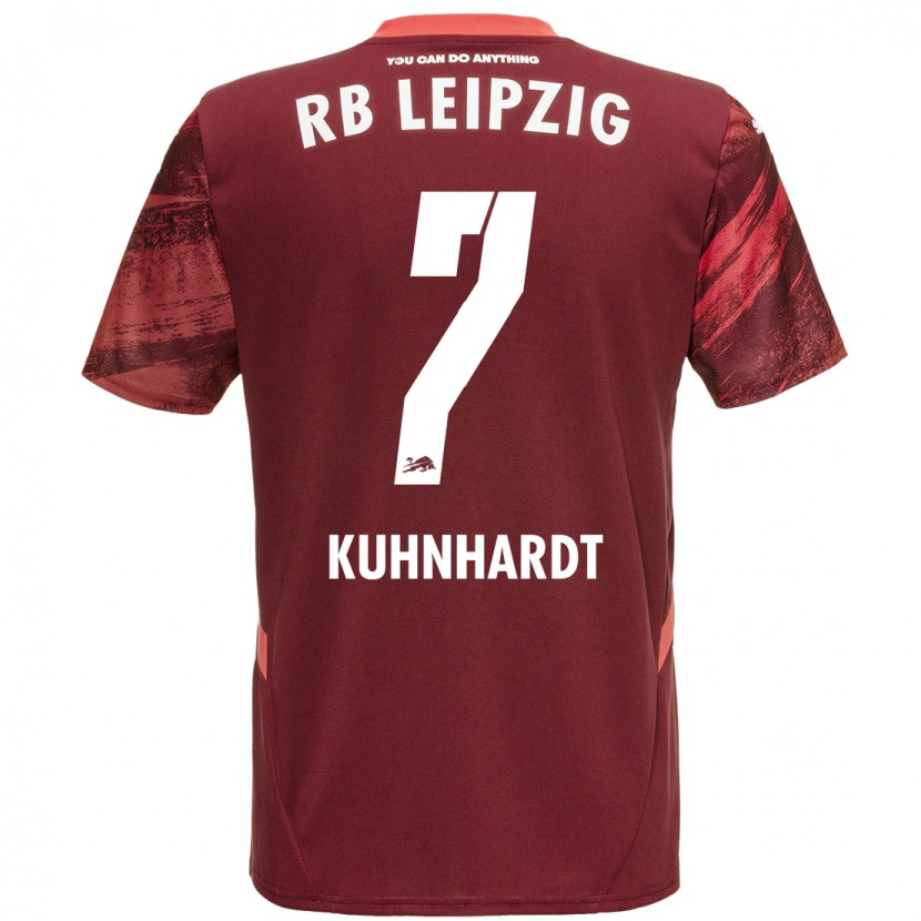 Danxen Kvinder Paul Kühnhardt #7 Bourgogne Udebane Spillertrøjer 2024/25 Trøje T-Shirt