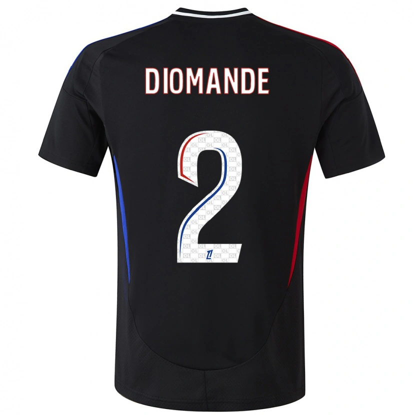 Danxen Kvinder Sinaly Diomandé #2 Sort Udebane Spillertrøjer 2024/25 Trøje T-Shirt