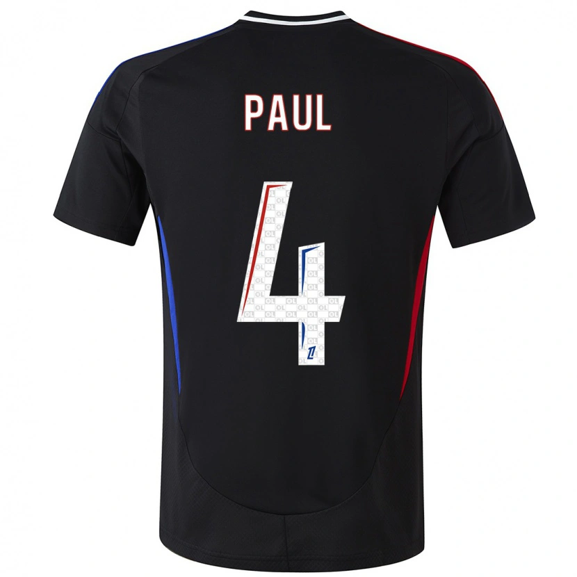 Danxen Kvinder Paul Akouokou #4 Sort Udebane Spillertrøjer 2024/25 Trøje T-Shirt