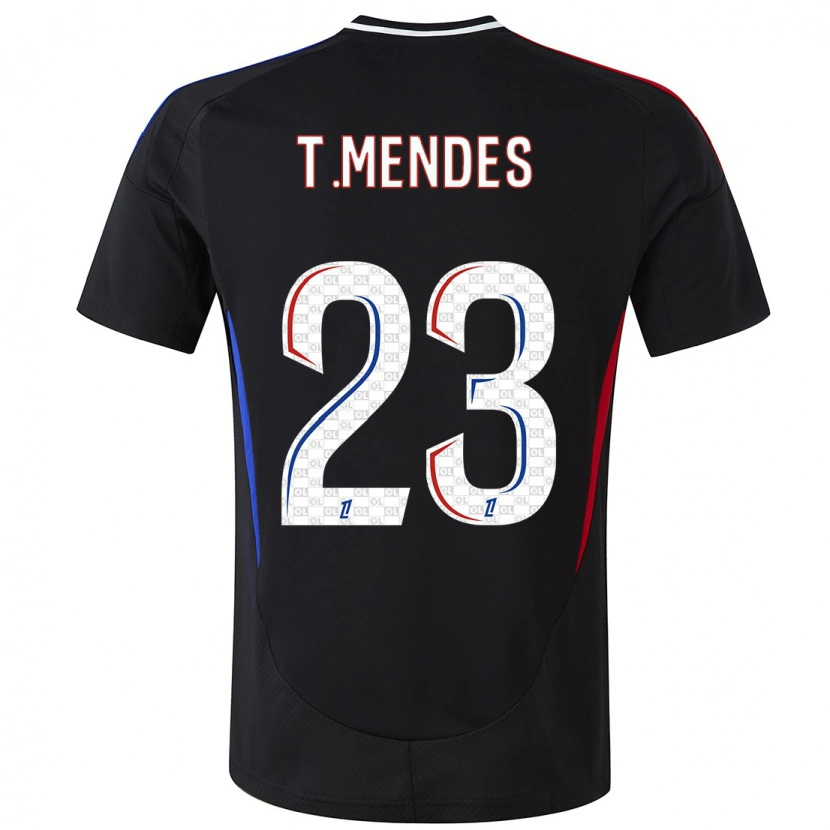 Danxen Kvinder Thiago Mendes #23 Sort Udebane Spillertrøjer 2024/25 Trøje T-Shirt