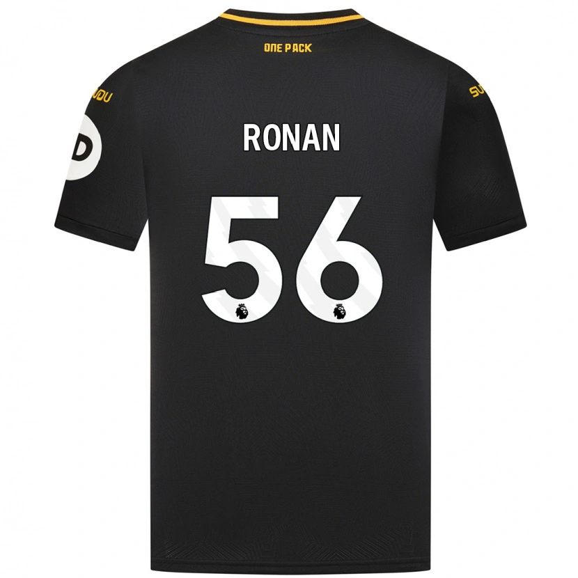 Danxen Kvinder Connor Ronan #56 Sort Udebane Spillertrøjer 2024/25 Trøje T-Shirt
