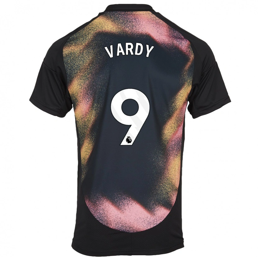 Danxen Kvinder Jamie Vardy #9 Sort Hvid Udebane Spillertrøjer 2024/25 Trøje T-Shirt