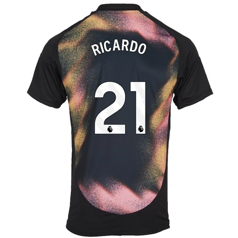 Danxen Kvinder Ricardo Pereira #21 Sort Hvid Udebane Spillertrøjer 2024/25 Trøje T-Shirt