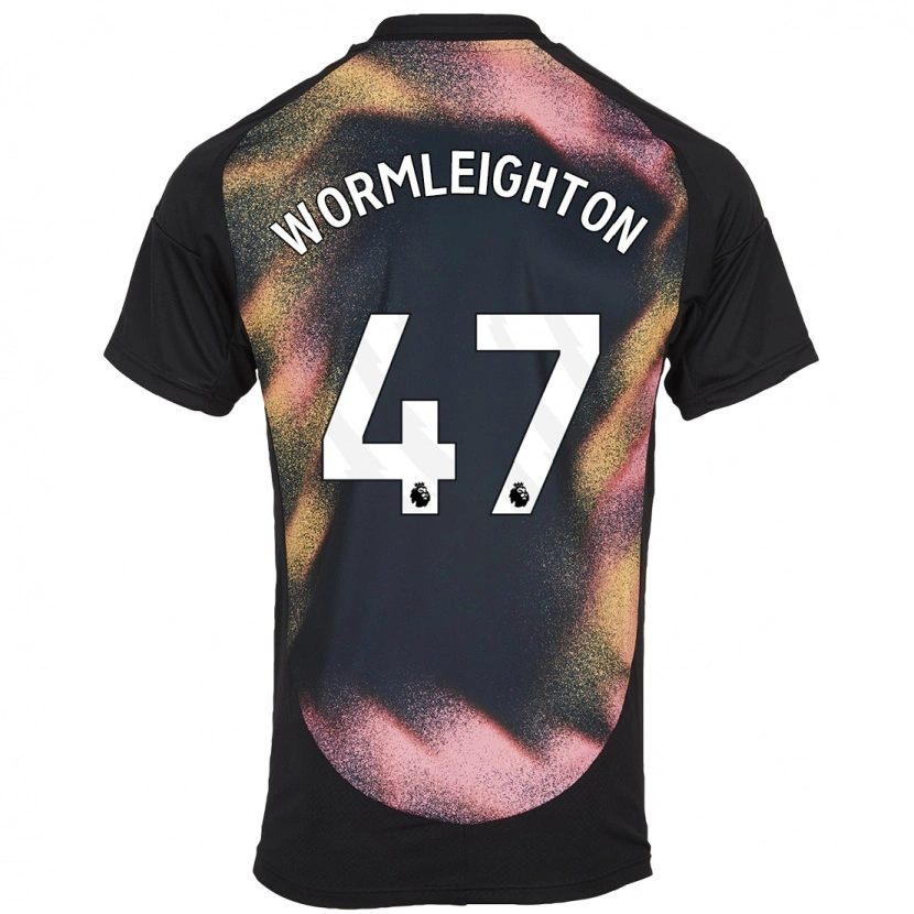 Danxen Kvinder Joe Wormleighton #47 Sort Hvid Udebane Spillertrøjer 2024/25 Trøje T-Shirt