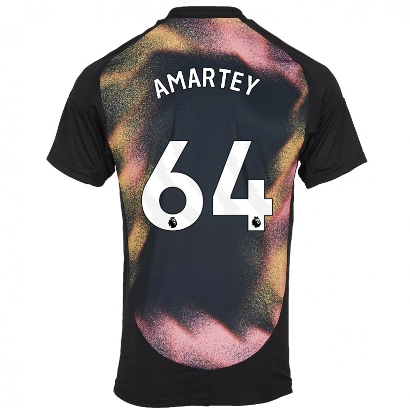 Danxen Kvinder Bobby Amartey #64 Sort Hvid Udebane Spillertrøjer 2024/25 Trøje T-Shirt