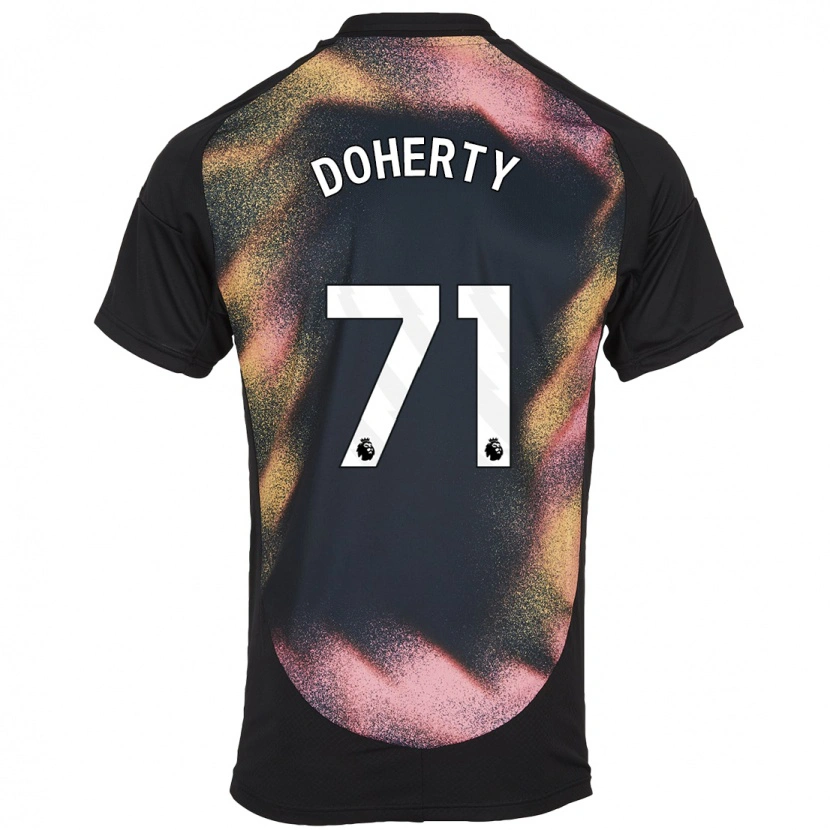Danxen Kvinder Arlo Doherty #71 Sort Hvid Udebane Spillertrøjer 2024/25 Trøje T-Shirt