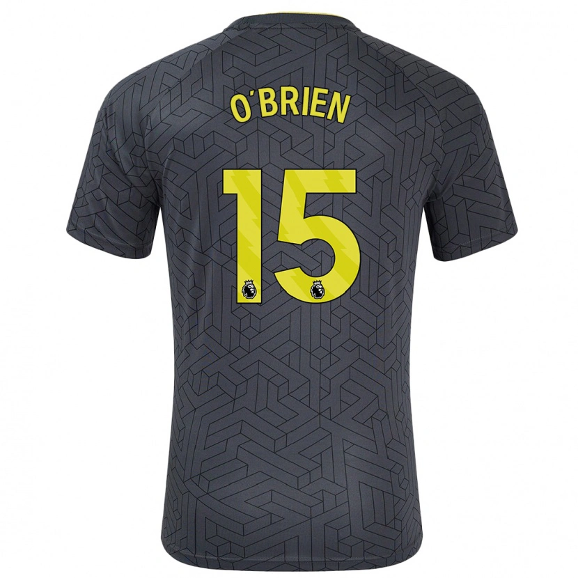 Danxen Kvinder Jake O'brien #15 Sort Gul Udebane Spillertrøjer 2024/25 Trøje T-Shirt
