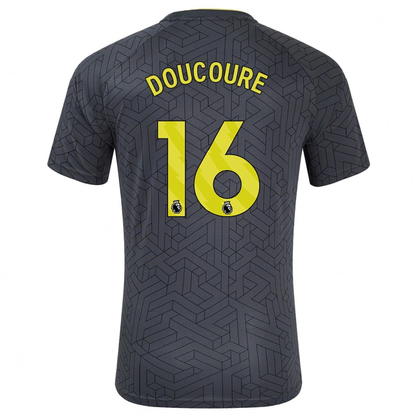 Danxen Kvinder Abdoulaye Doucouré #16 Sort Gul Udebane Spillertrøjer 2024/25 Trøje T-Shirt