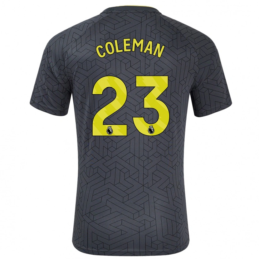 Danxen Kvinder Séamus Coleman #23 Sort Gul Udebane Spillertrøjer 2024/25 Trøje T-Shirt
