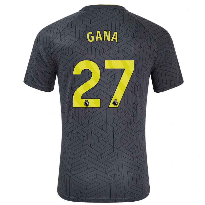 Danxen Kvinder Idrissa Gueye #27 Sort Gul Udebane Spillertrøjer 2024/25 Trøje T-Shirt