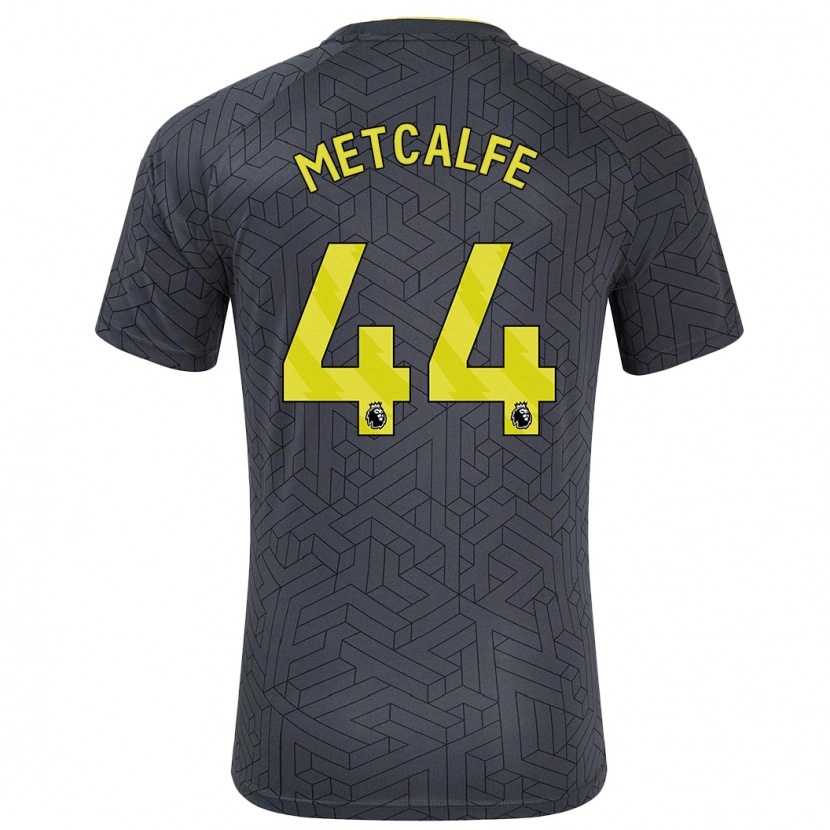 Danxen Kvinder Jenson Metcalfe #44 Sort Gul Udebane Spillertrøjer 2024/25 Trøje T-Shirt
