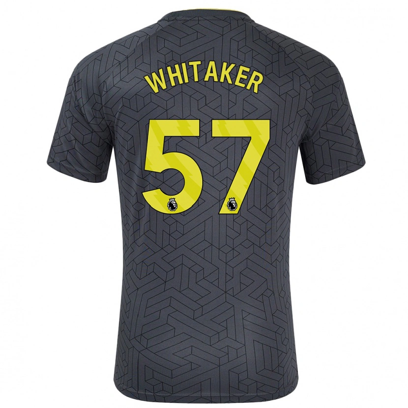 Danxen Kvinder Charlie Whitaker #57 Sort Gul Udebane Spillertrøjer 2024/25 Trøje T-Shirt