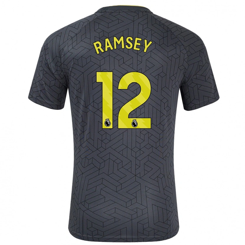 Danxen Kvinder Emily Ramsey #12 Sort Gul Udebane Spillertrøjer 2024/25 Trøje T-Shirt