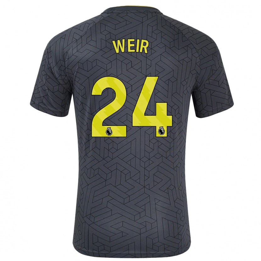Danxen Kvinder Kenzie Weir #24 Sort Gul Udebane Spillertrøjer 2024/25 Trøje T-Shirt